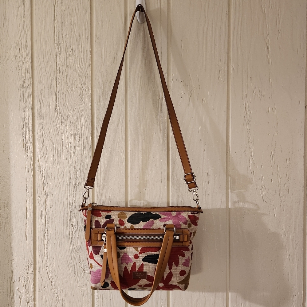 Fossil Floral Handbag Purse Crossbody - Picture 2 of 16